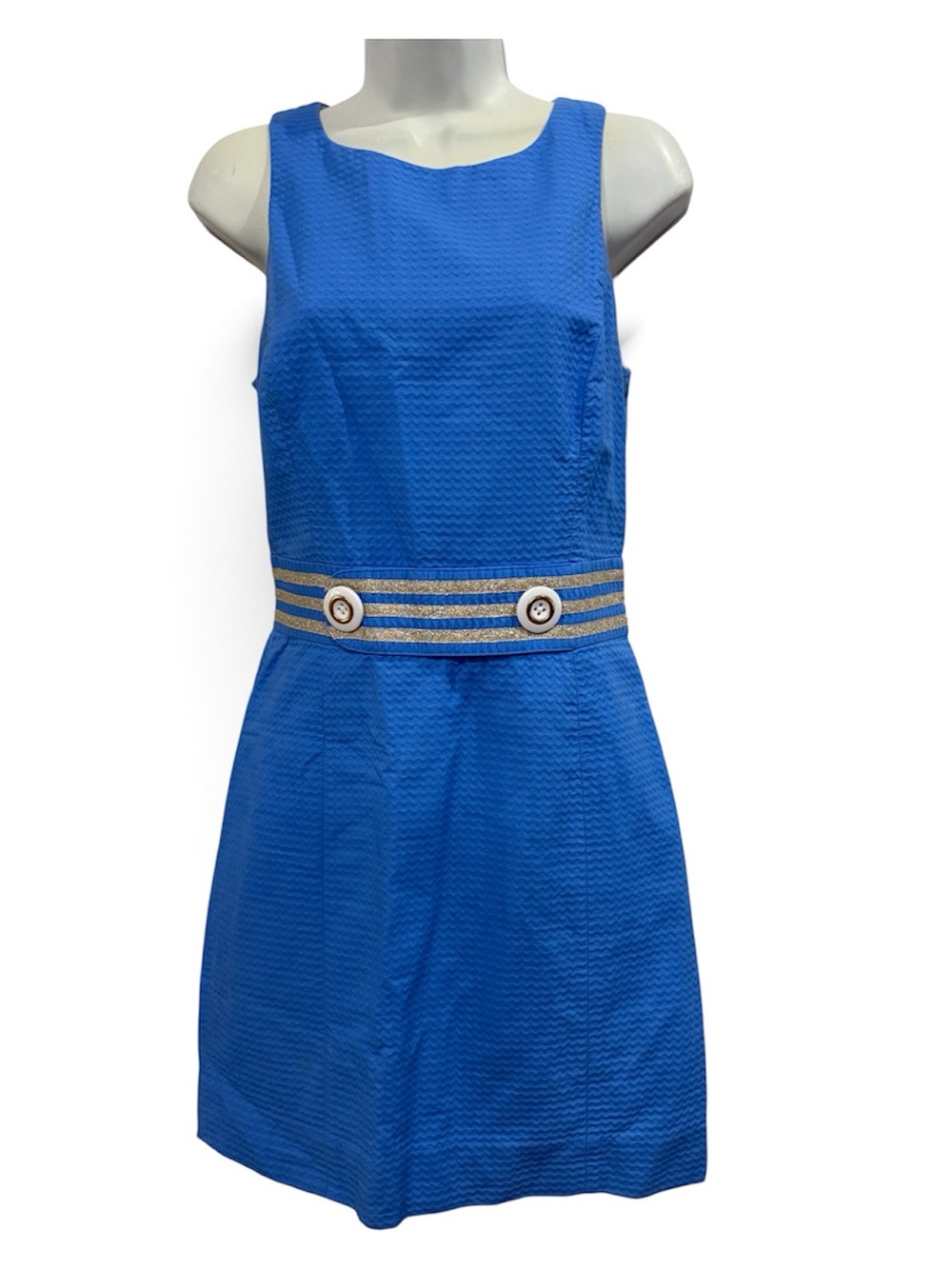 Lilly Pulitzer Sleeveless Blue Belted Sailor Dress Sz 4